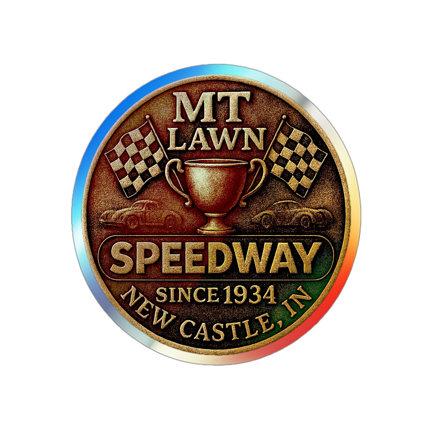 Mt Lawn Trophy Holographic Die-Cut Sticker