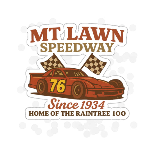 Vintage Racing Die-Cut Stickers, Car Lover Gifts, MT Lawn Speedway Decal, Vintage Car Stickers, Race Day Decor, Racing Enthusiast Gift
