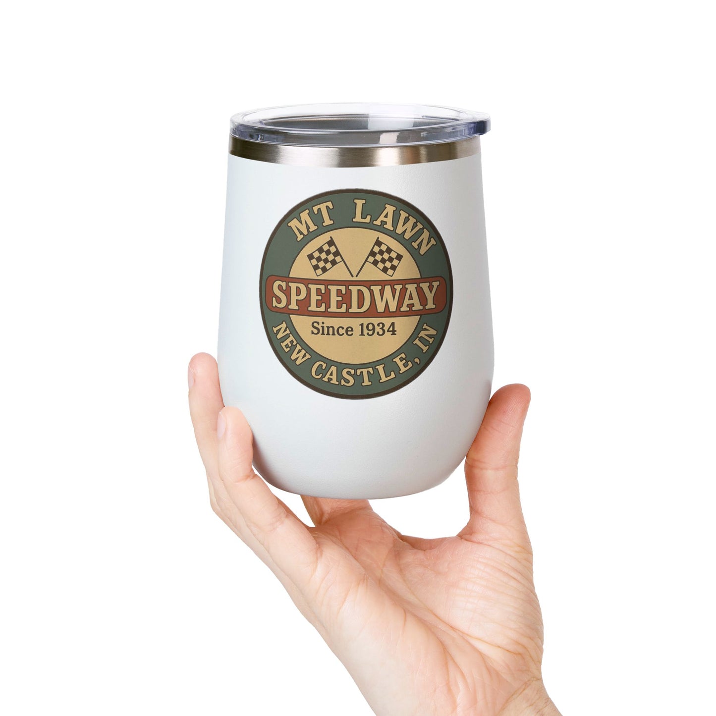 Mt Lawn Speedway Wine Tumbler, 12oz